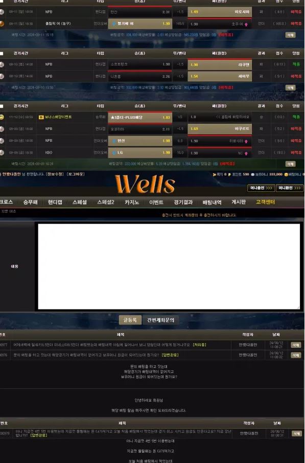 먹튀확정 [ 웰스 WELLS ] 사이트